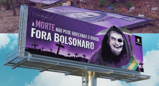 A morte não pode governar o Brasil: sindicato reafirma mensagem de outdoors destruídos