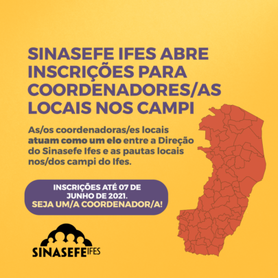 Sinasefe Ifes abre inscrições para coordenadores/as locais nos campi
