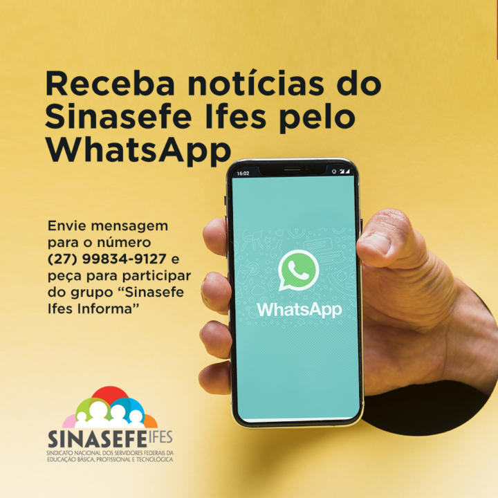 Receba notícias do Sinasefe Ifes pelo WhatsApp